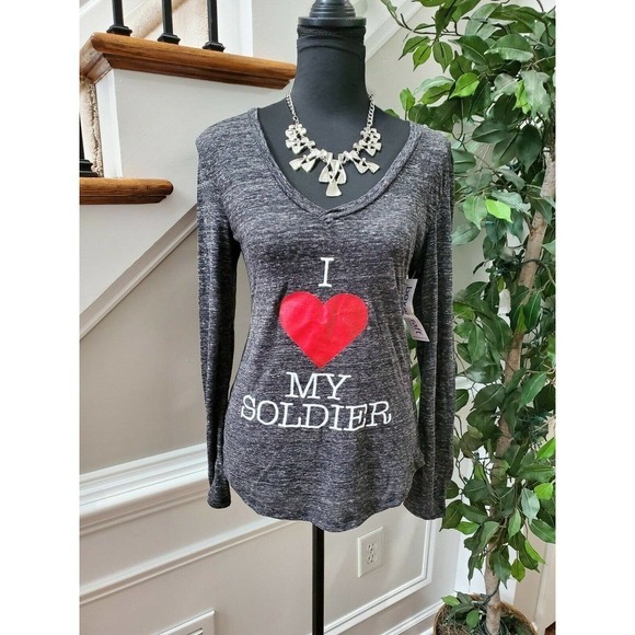boxercraft Tops - Boxer Craft Women's Gray Polyester Long Sleeve V-Neck Casual Shirt Size Small